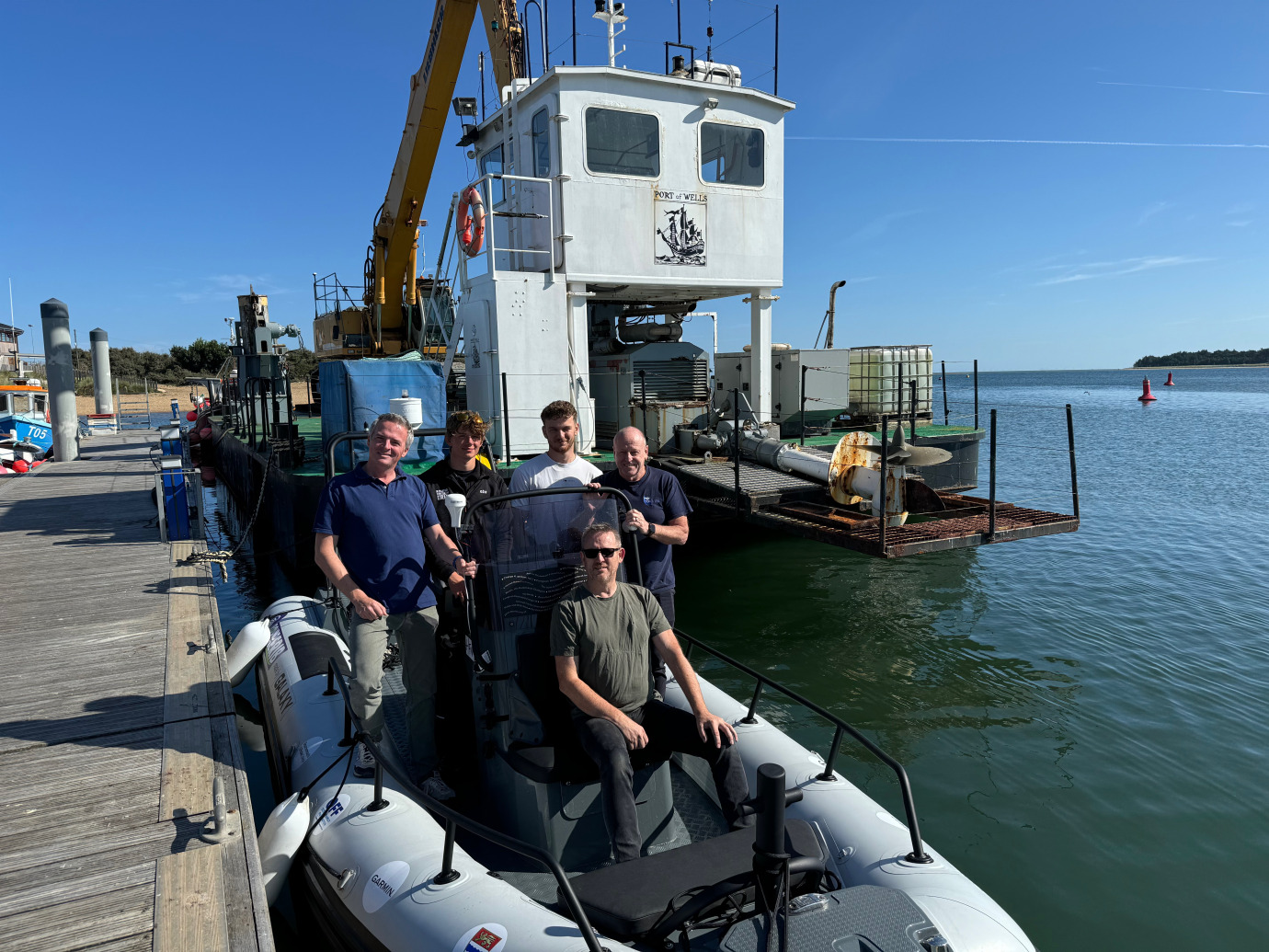 Harry Besley with some of the Tidal Transit team at Wells-next-the-sea