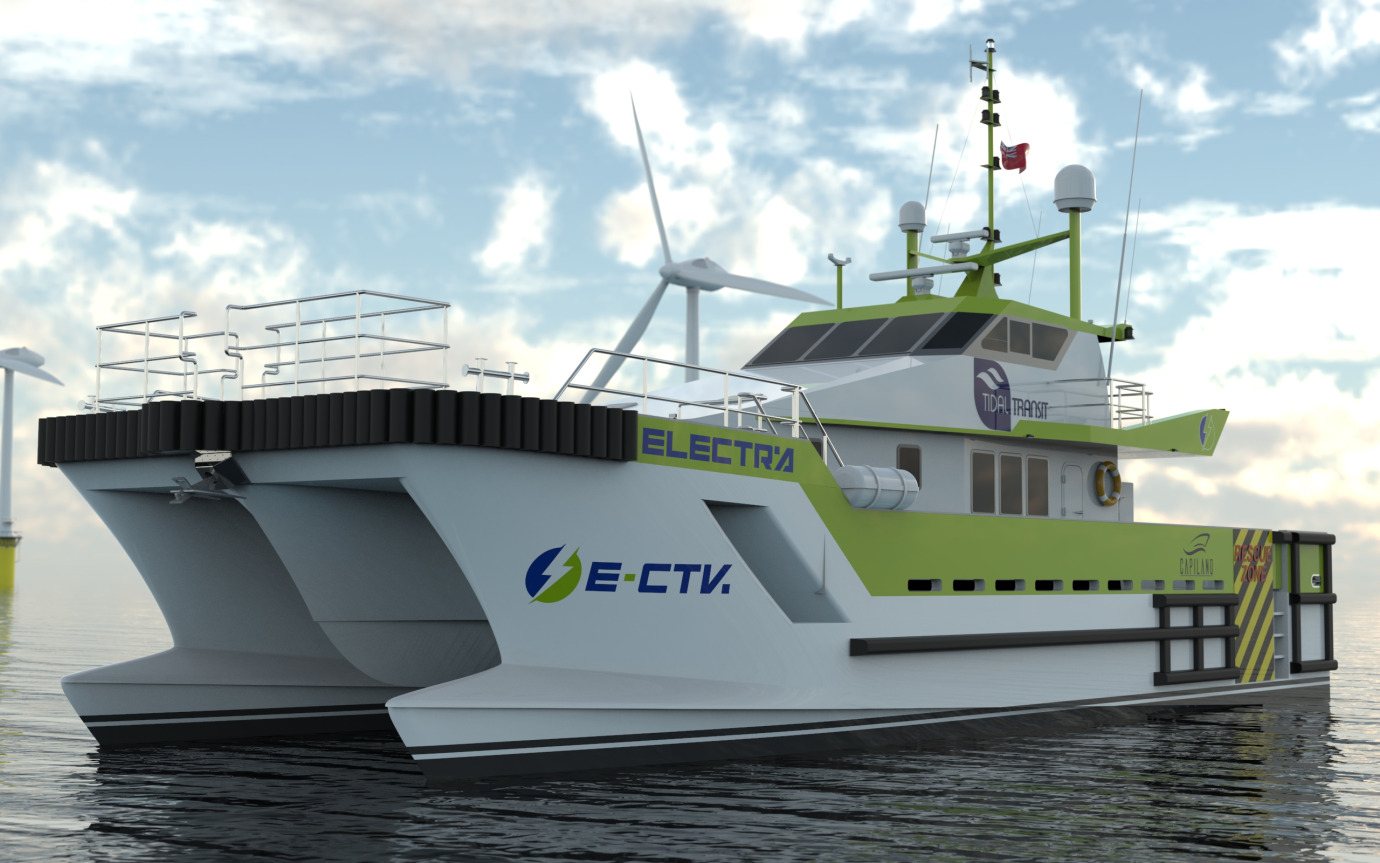 Render of e-Ginny, the world’s first diesel-to-electric retrofit CTV.